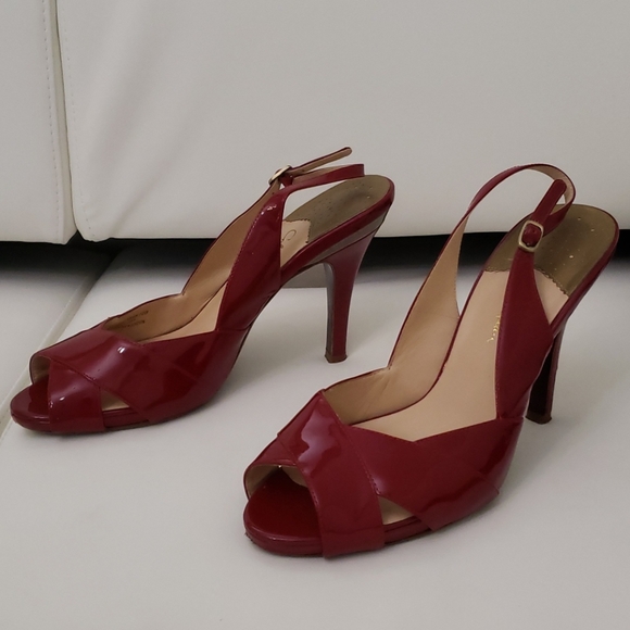 Cole Haan patent leather slingback Sandal Red s10B - Picture 3 of 12